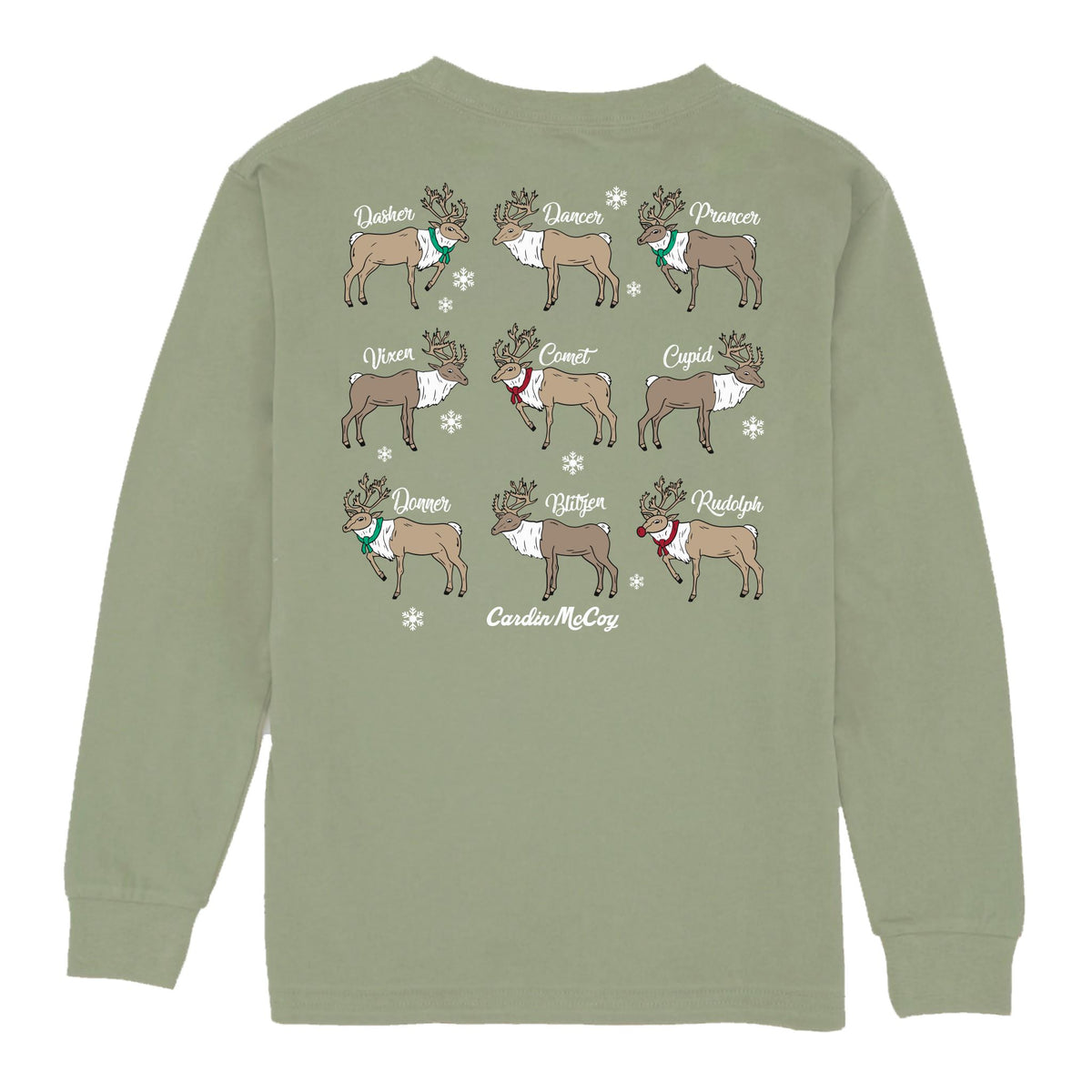 Kids' Reindeer Breeds Long-Sleeve Tee Long Sleeve T-Shirt Cardin McCoy Light Olive XXS (2/3) Pocket