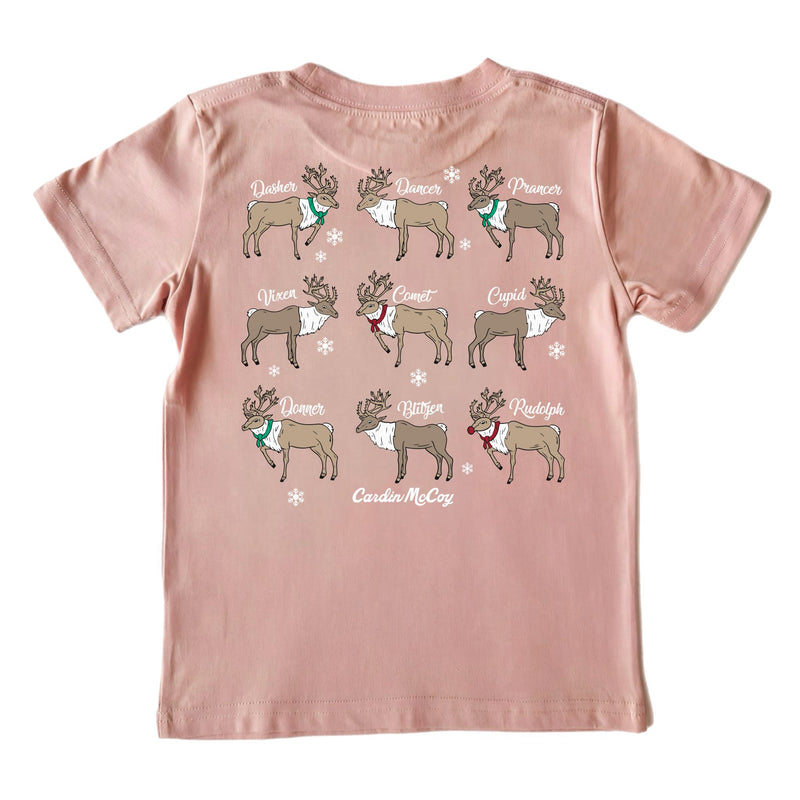 Kids' Reindeer Breeds Short-Sleeve Tee Short Sleeve T-Shirt Cardin McCoy Rose Tan XXS (2/3) Pocket