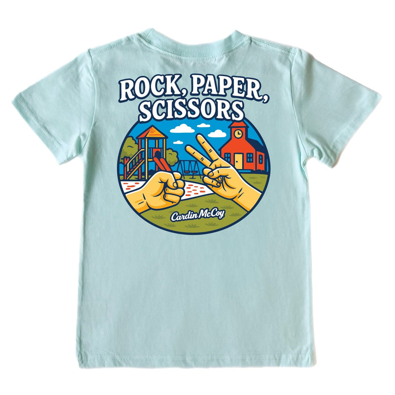 Kids' Rock, Paper, Scissors Short-Sleeve Tee Short Sleeve T-Shirt Cardin McCoy Blue Mint XXS (2/3) Pocket