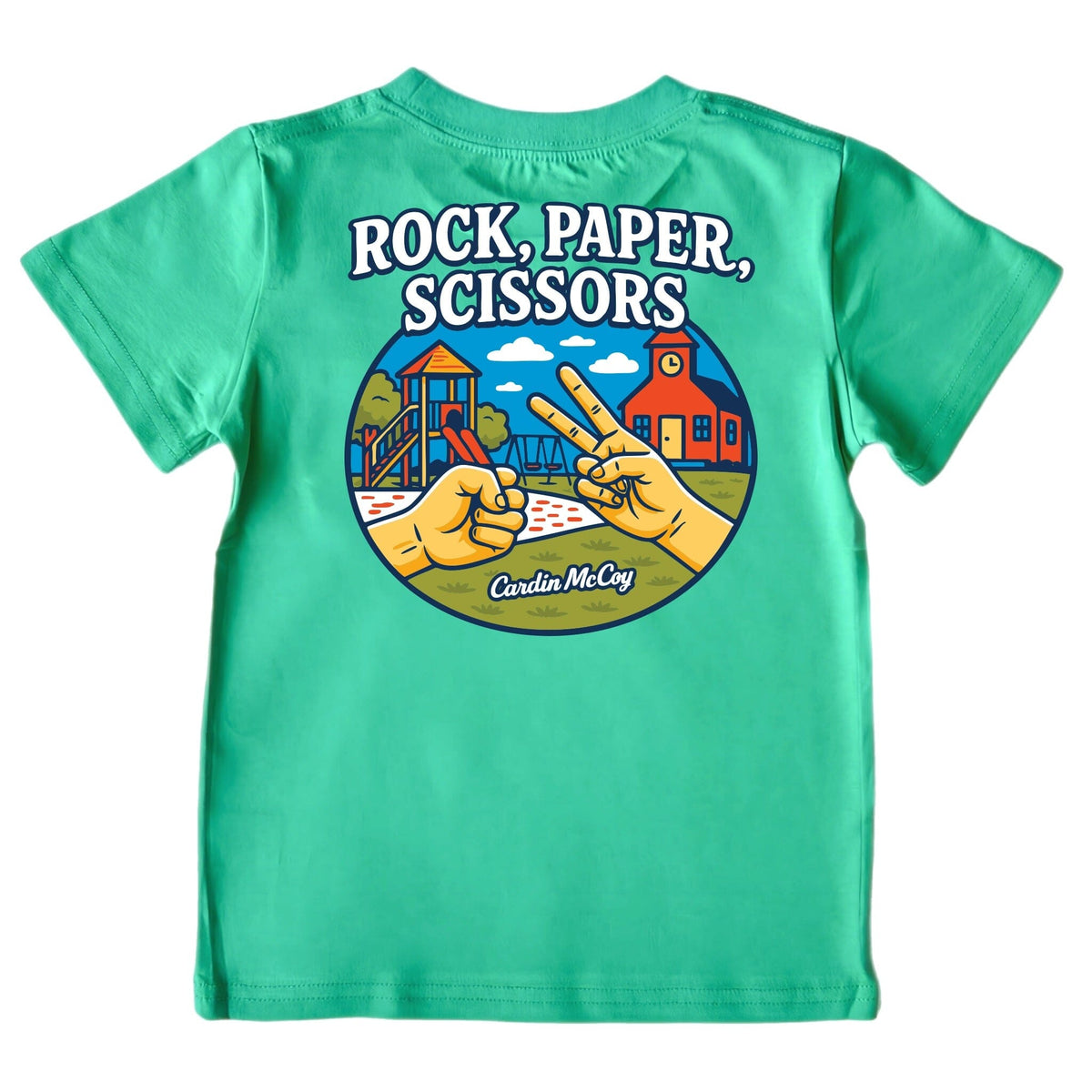 Kids' Rock, Paper, Scissors Short-Sleeve Tee Short Sleeve T-Shirt Cardin McCoy Green XXS (2/3) Pocket