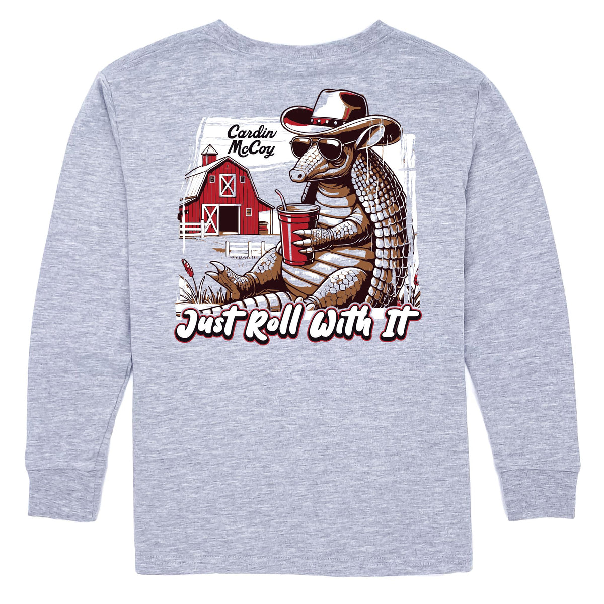 Kids' Roll With It Long-Sleeve Tee Long Sleeve T-Shirt Cardin McCoy Heather Gray XXS (2/3) Pocket