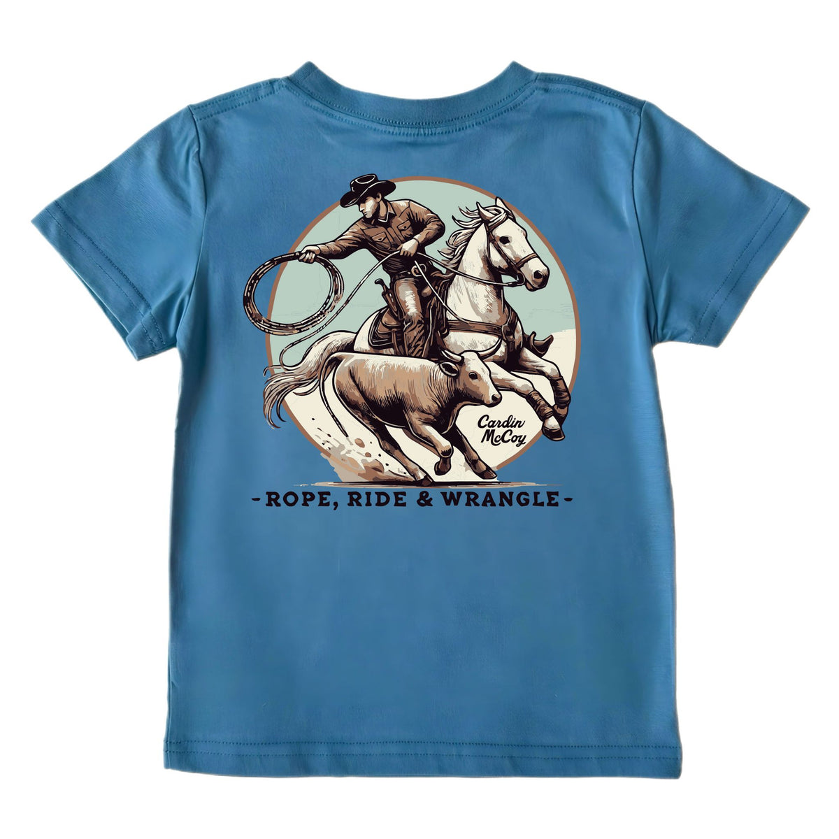 Kids' Rope, Ride & Wrangle Short-Sleeve Tee Short Sleeve T-Shirt Cardin McCoy Blue XXS (2/3) No Pocket