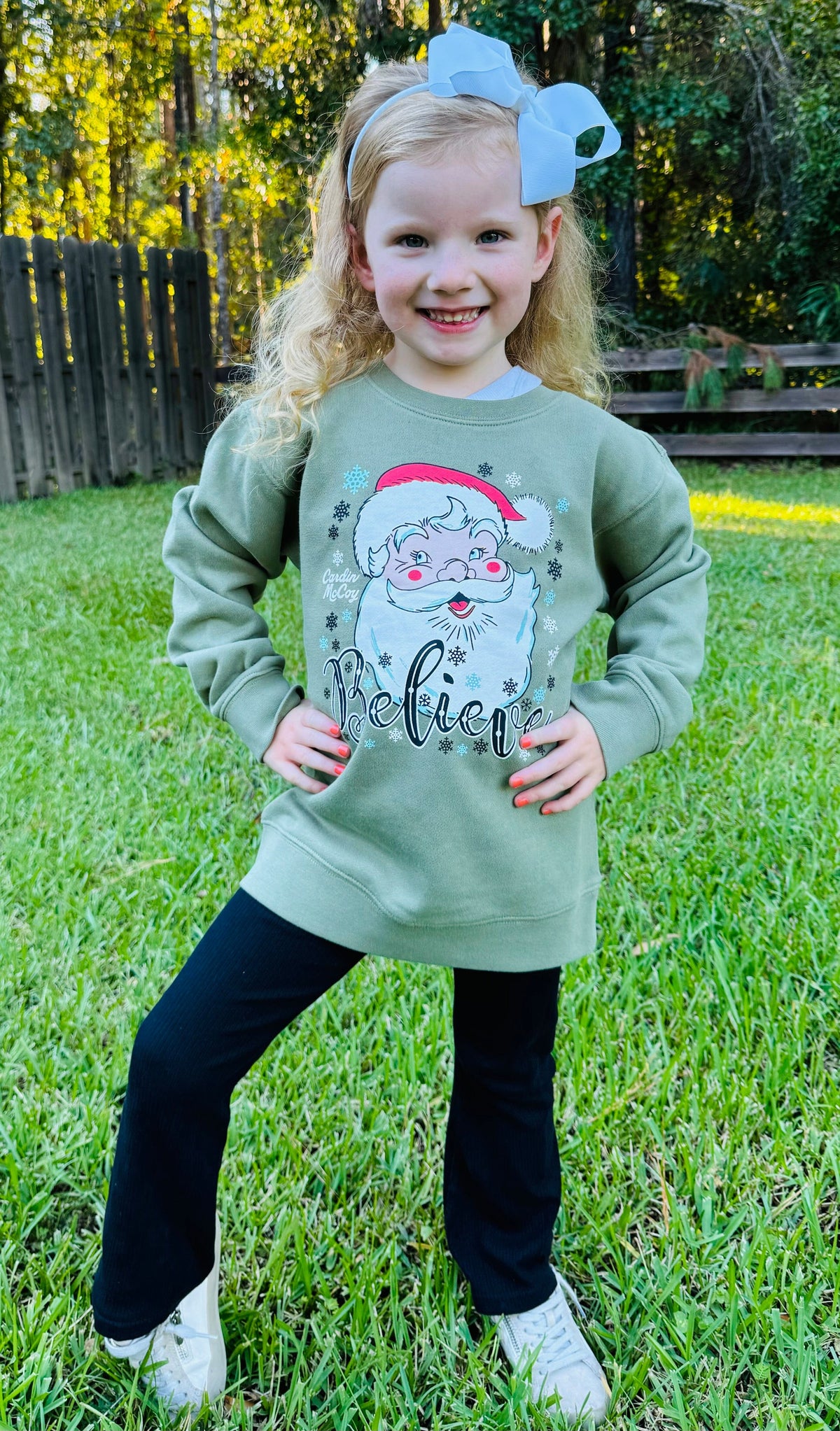 Kids' Santa Believe Front Crewneck Sweatshirt Sweatshirt Cardin McCoy 