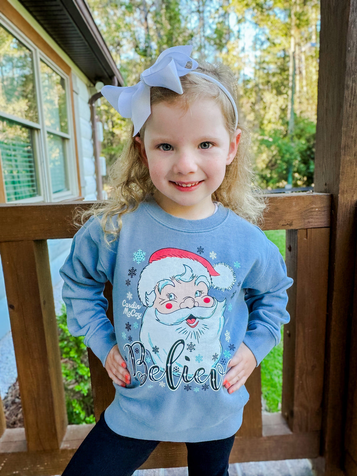 Kids' Santa Believe Front Crewneck Sweatshirt Sweatshirt Cardin McCoy 