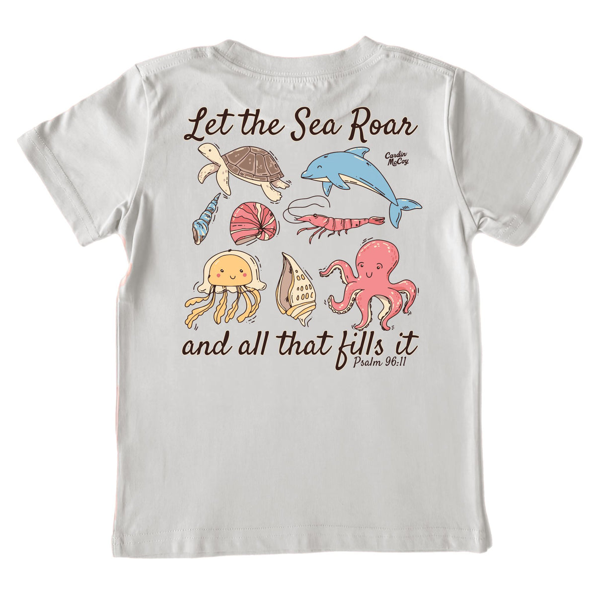 Kids' Sea Creatures Short-Sleeve Tee Short Sleeve T-Shirt Cardin McCoy Ice Gray XXS (2/3) Pocket