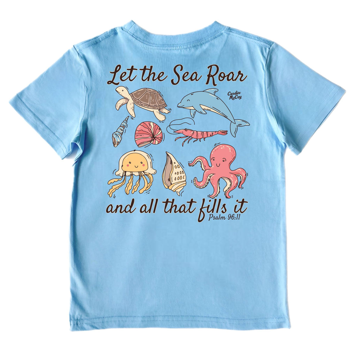 Kids' Sea Creatures Short-Sleeve Tee Short Sleeve T-Shirt Cardin McCoy Light Blue XXS (2/3) Pocket