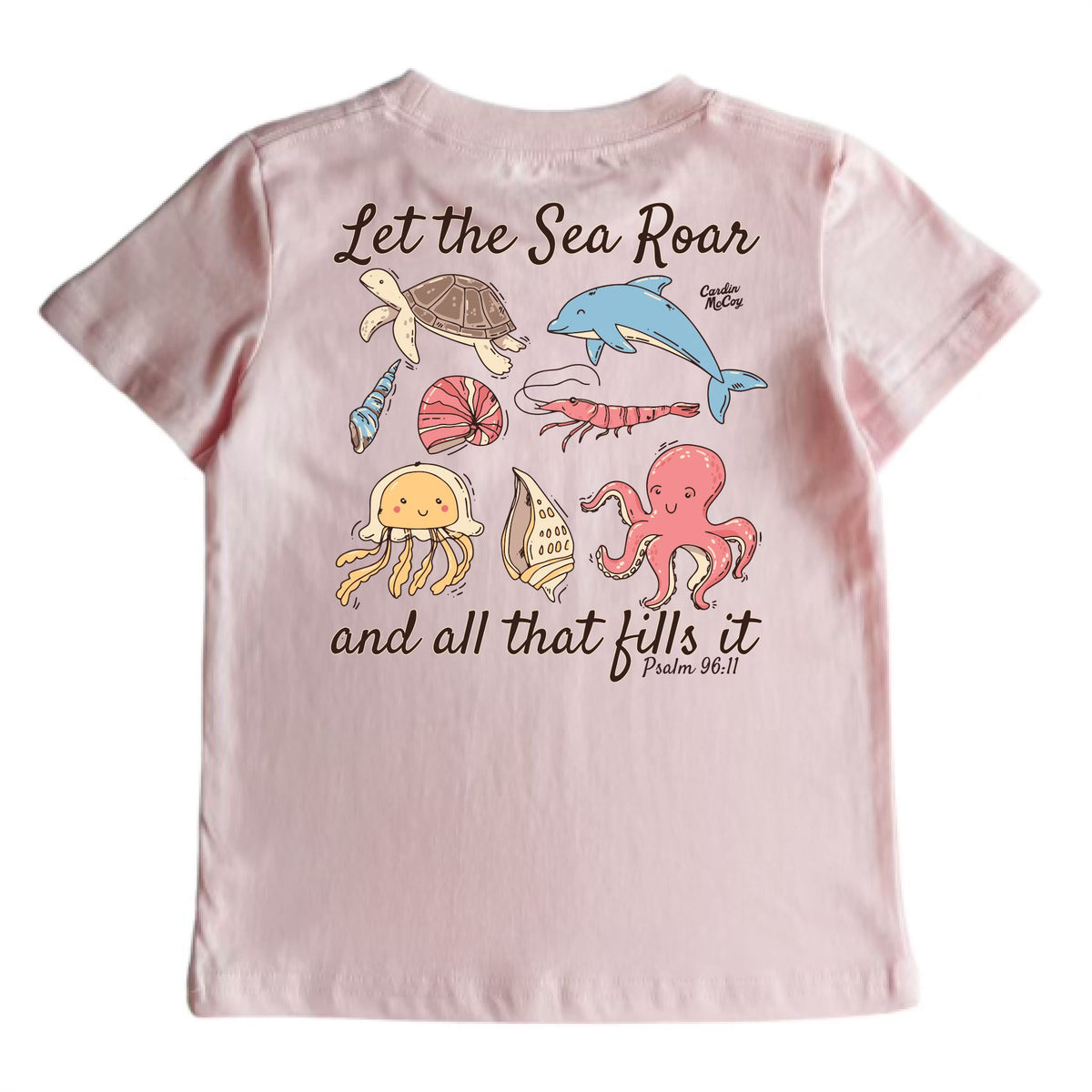 Kids' Sea Creatures Short-Sleeve Tee Short Sleeve T-Shirt Cardin McCoy Light Pink XXS (2/3) Pocket