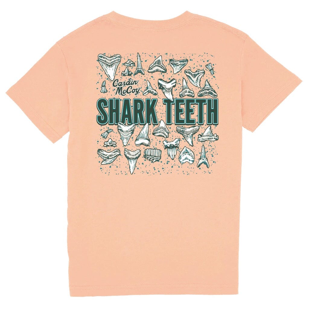 Kids' Shark Teeth Short Sleeve Pocket Tee Short Sleeve T-Shirt Cardin McCoy Peach XXS (2/3) Pocket