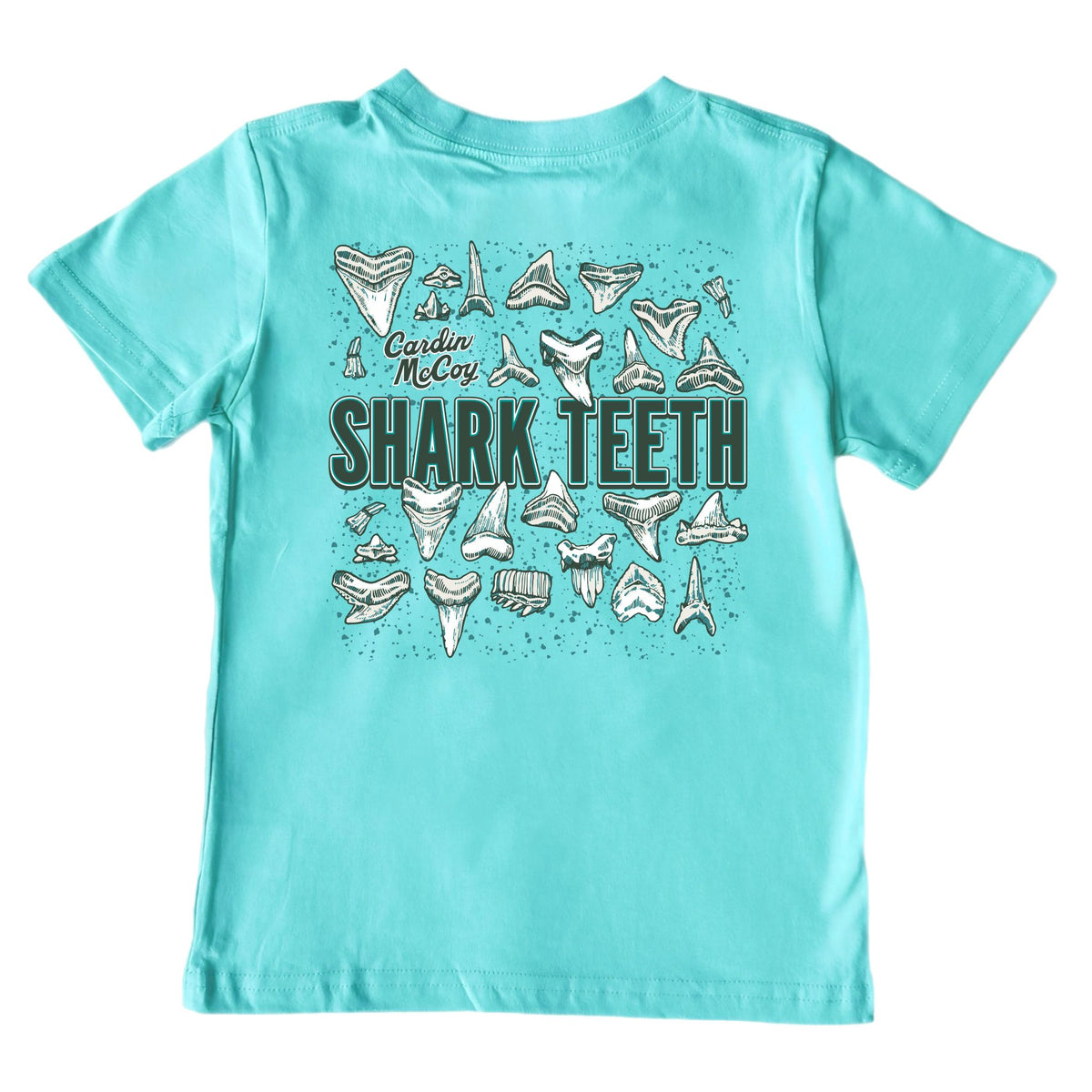 Kids' Shark Teeth Short-Sleeve Tee Short Sleeve T-Shirt Cardin McCoy Teal XXS (2/3) Pocket