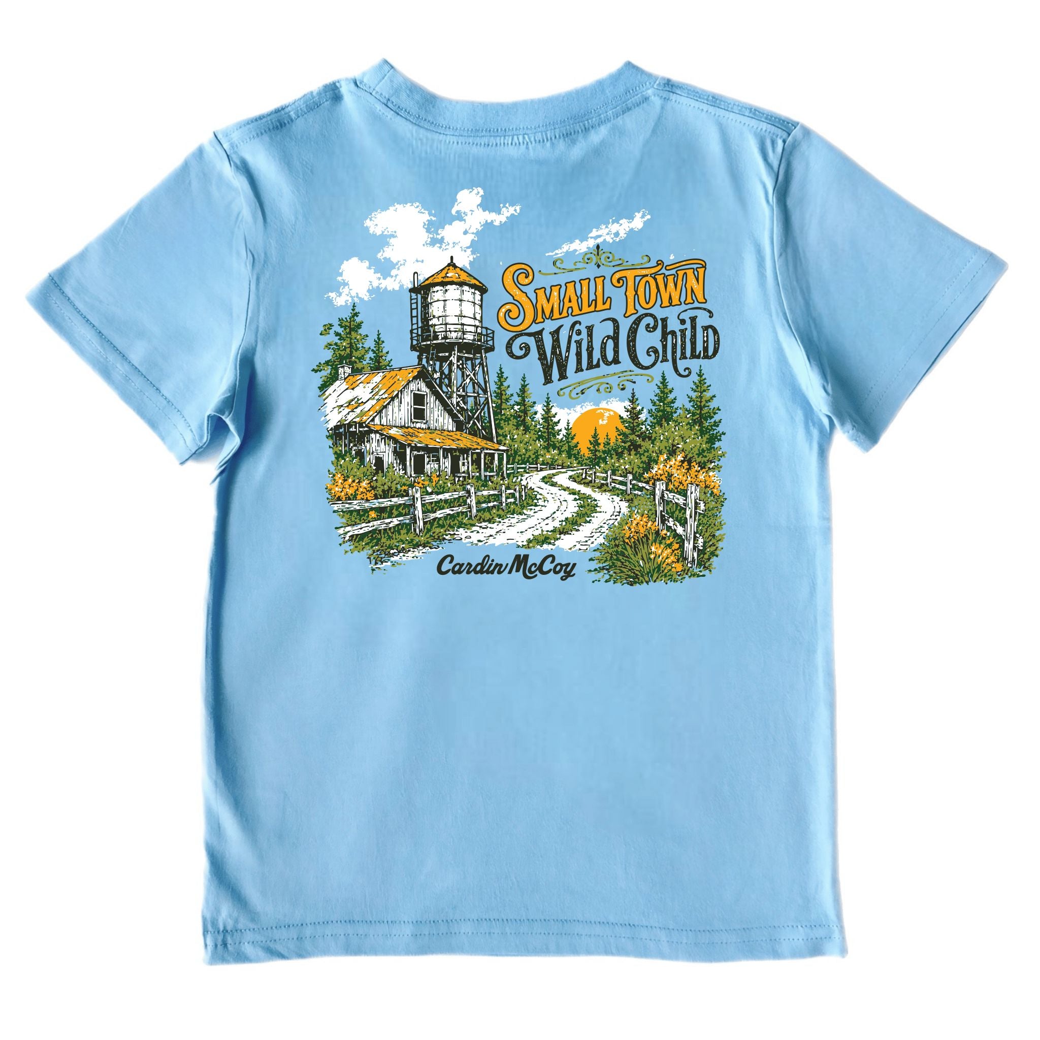 Kids' Small Town Wild Child Short-Sleeve Tee Short Sleeve T-Shirt Cardin McCoy Light Blue XXS (2/3) Pocket
