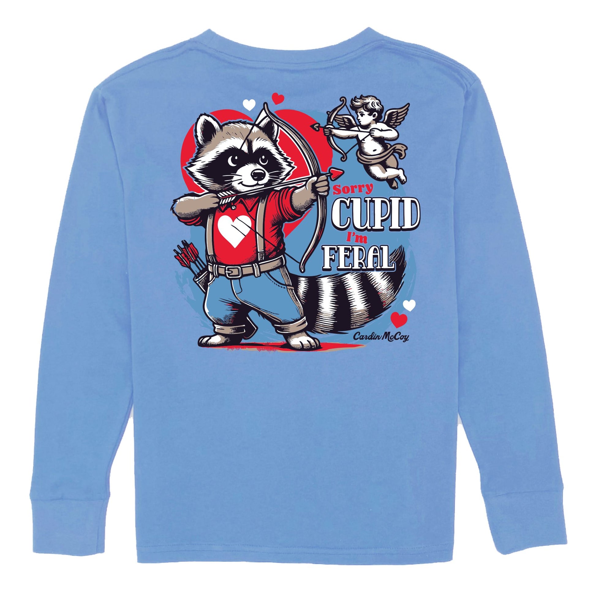 Kids' Sorry Cupid Long-Sleeve Tee Long Sleeve T-Shirt Cardin McCoy Carolina Blue XXS (2/3) Pocket