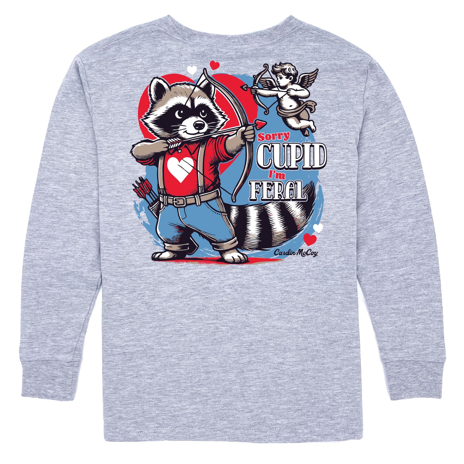 Kids' Sorry Cupid Long-Sleeve Tee Long Sleeve T-Shirt Cardin McCoy Heather Gray XXS (2/3) Pocket