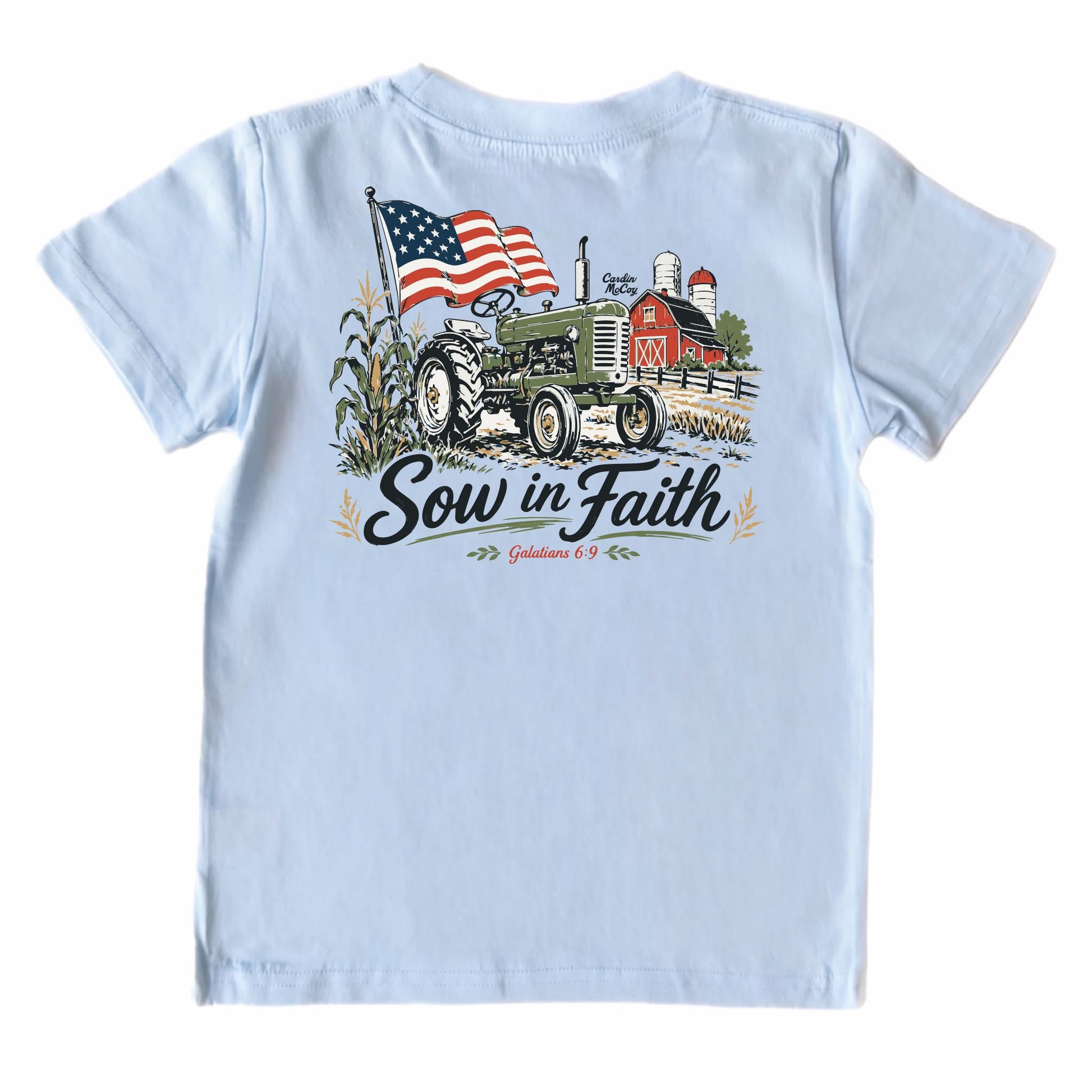 Kids' Sow in Faith Short-Sleeve Tee Short Sleeve T-Shirt Cardin McCoy Cool Blue XXS (2/3) Pocket