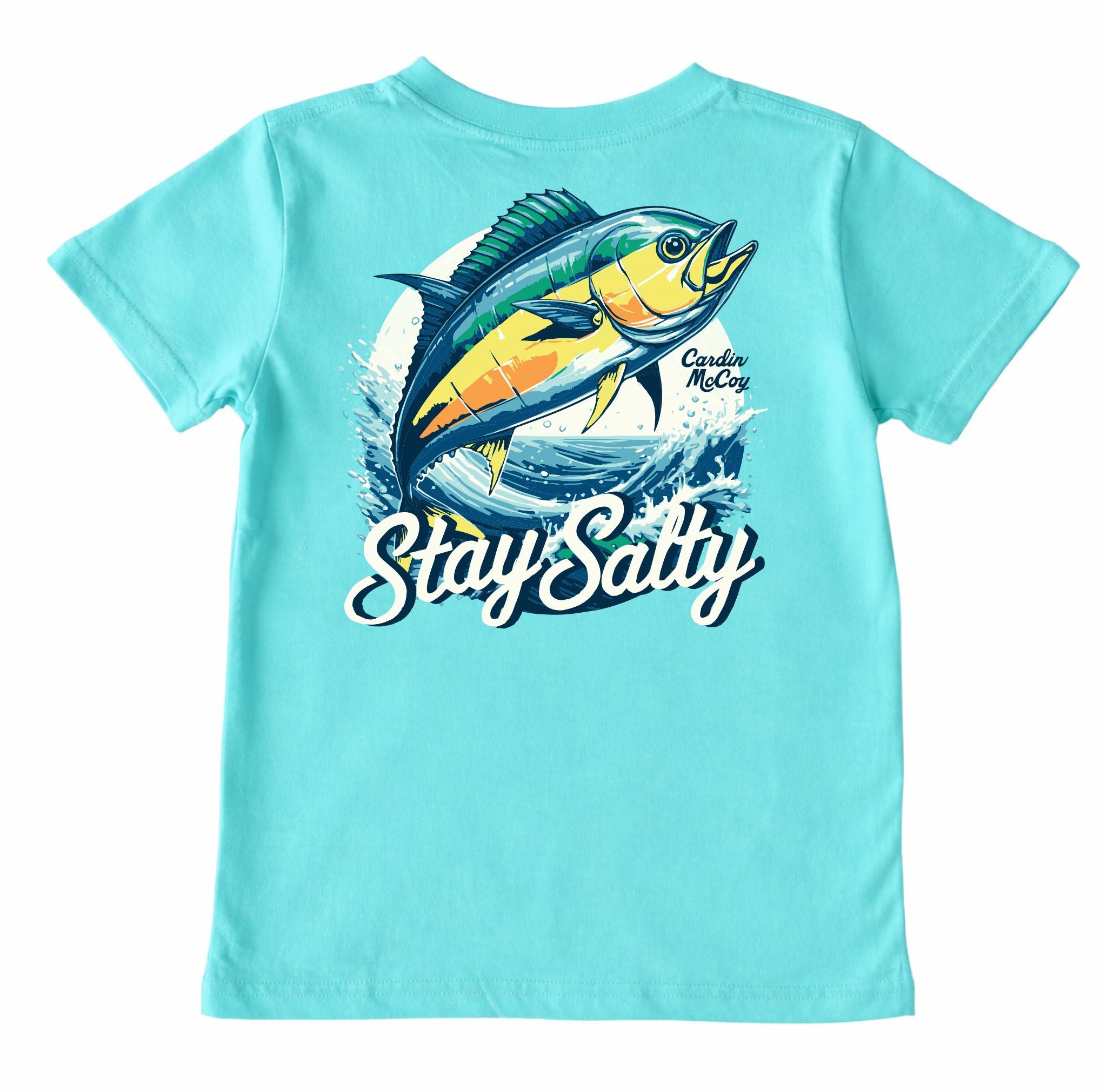 Kids' Stay Salty Short-Sleeve Tee Short Sleeve T-Shirt Cardin McCoy Teal XXS (2/3) Pocket