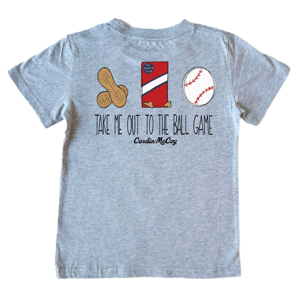 Kids' Take Me Out To The Ballgame Short-Sleeve Tee Short Sleeve T-Shirt Cardin McCoy Heather Gray XXS (2/3) Pocket