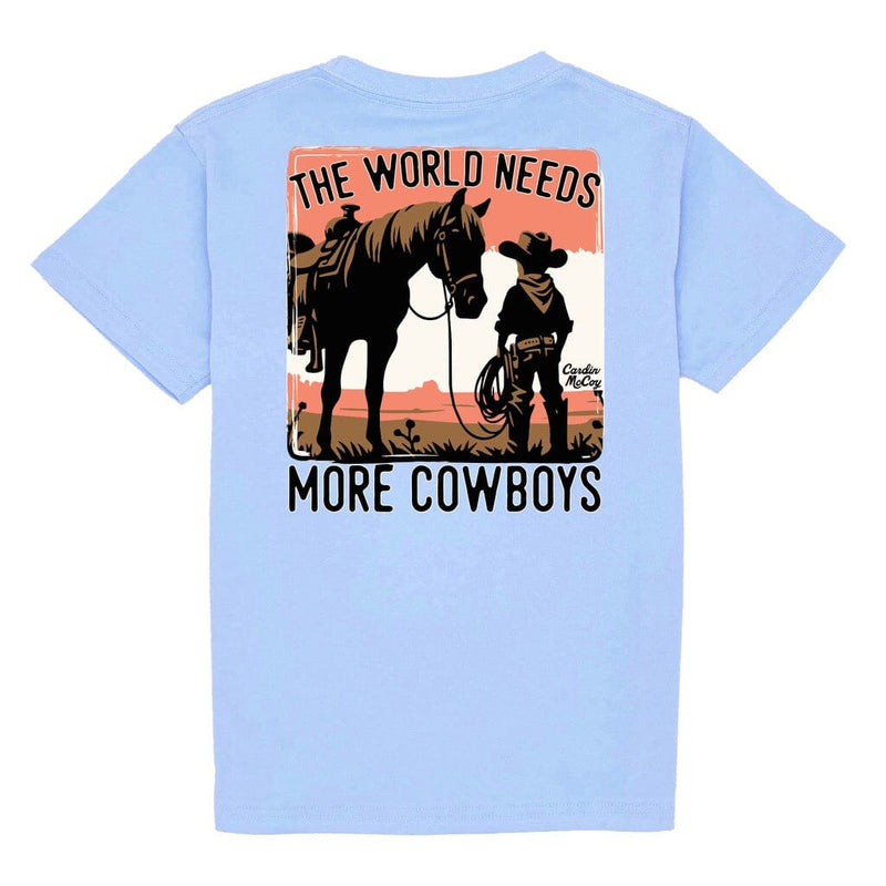 Kids' The World Needs More Cowboys Short Sleeve Pocket Tee Short Sleeve T-Shirt Cardin McCoy Light Blue XXS (2/3) Pocket