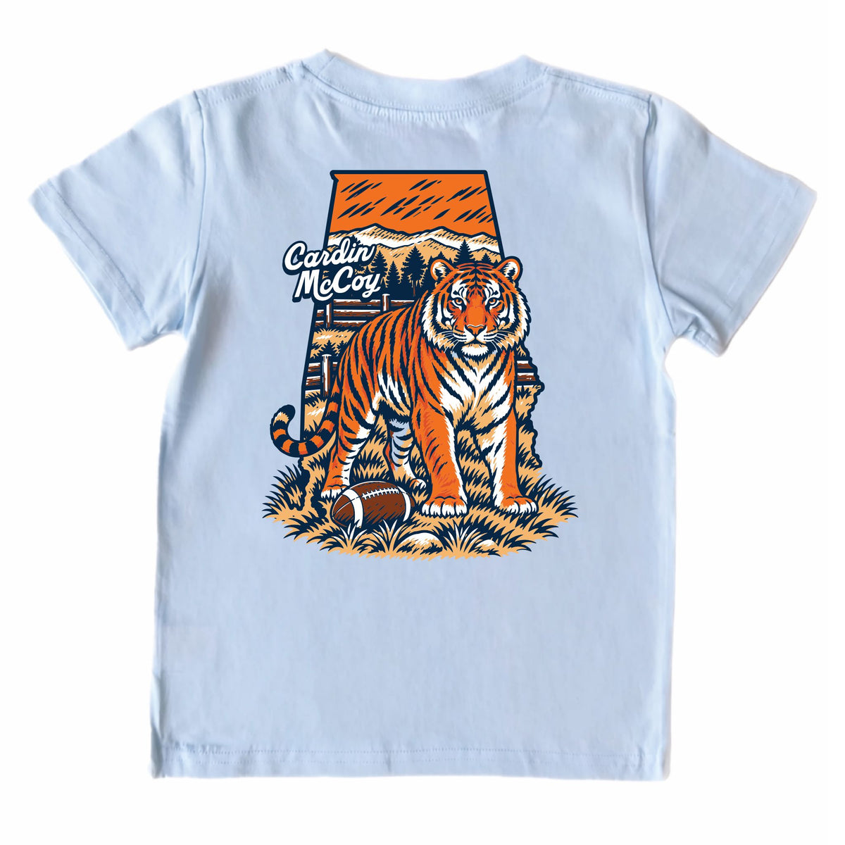 Kids' Tiger Football Short-Sleeve Tee Short Sleeve T-Shirt Cardin McCoy Cool Blue XXS (2/3) Pocket