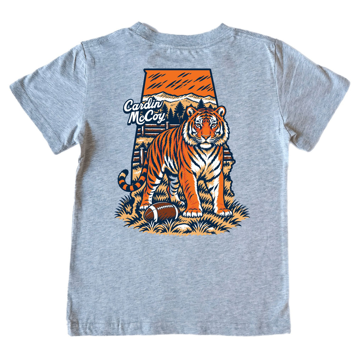 Kids' Tiger Football Short-Sleeve Tee Short Sleeve T-Shirt Cardin McCoy Heather Gray XXS (2/3) Pocket