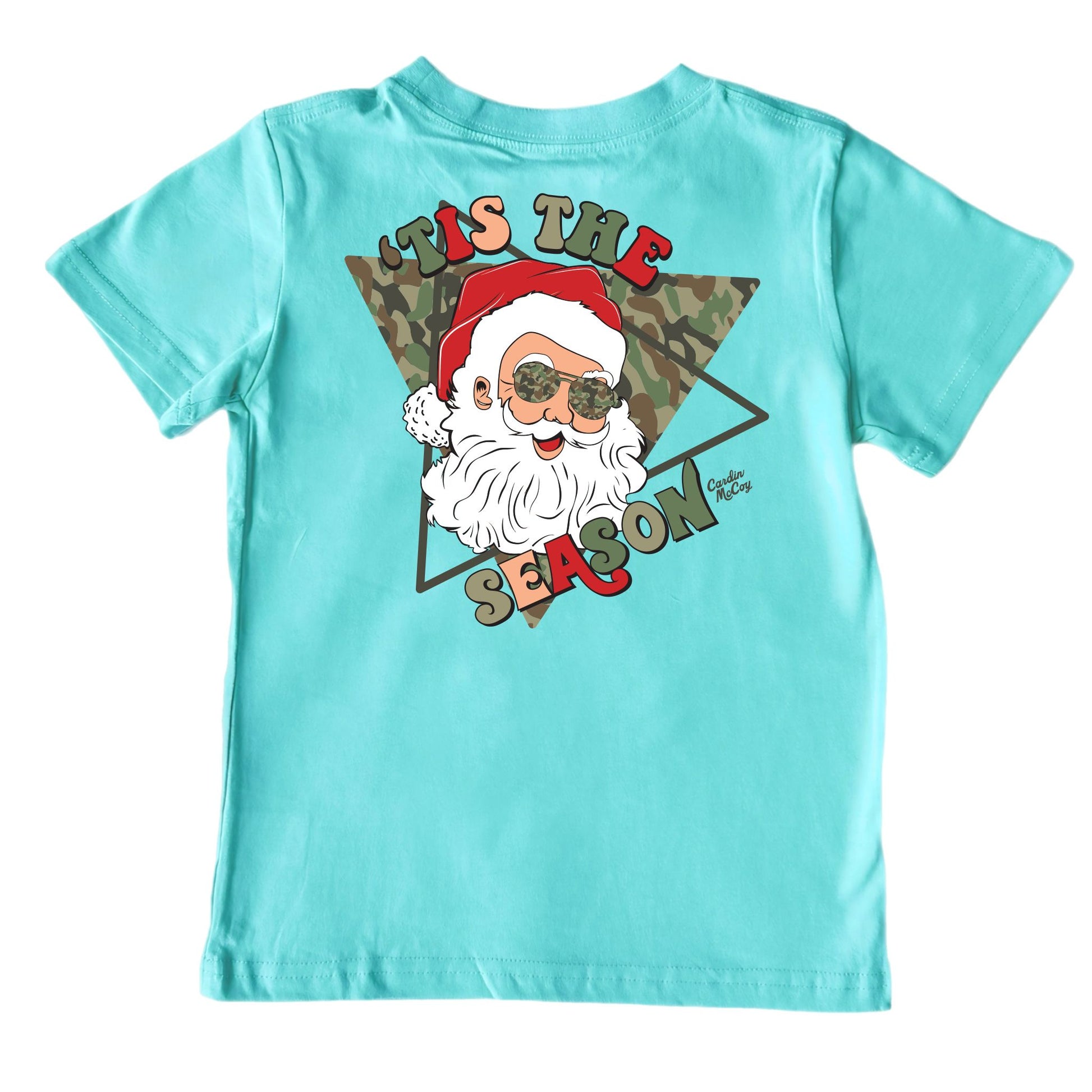 Kids' Tis' The Season Short-Sleeve Tee Short Sleeve T-Shirt Cardin McCoy Teal XXS (2/3) Pocket