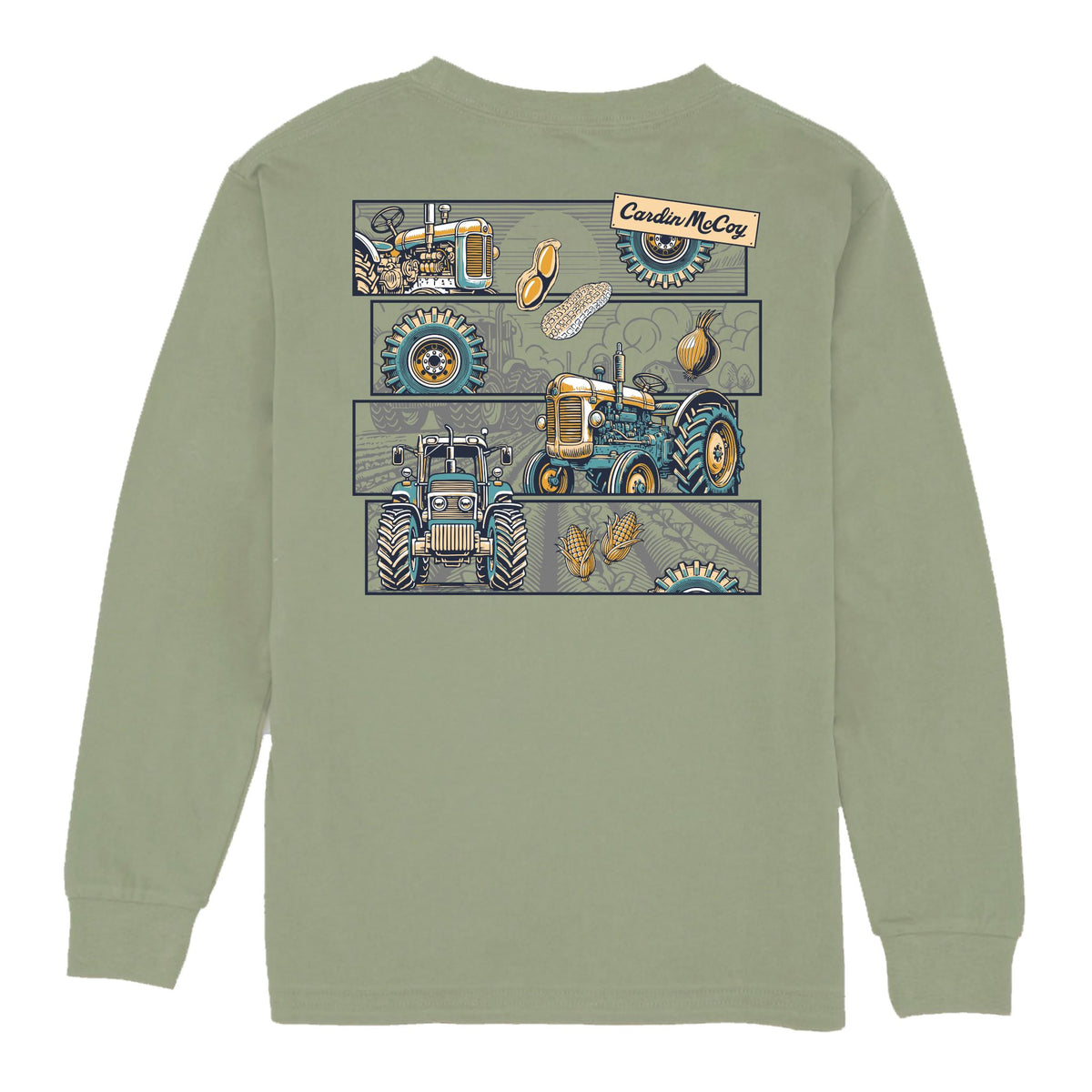 Kids' Tractor Grid Long-Sleeve Tee Long Sleeve T-Shirt Cardin McCoy Light Olive XXS (2/3) Pocket