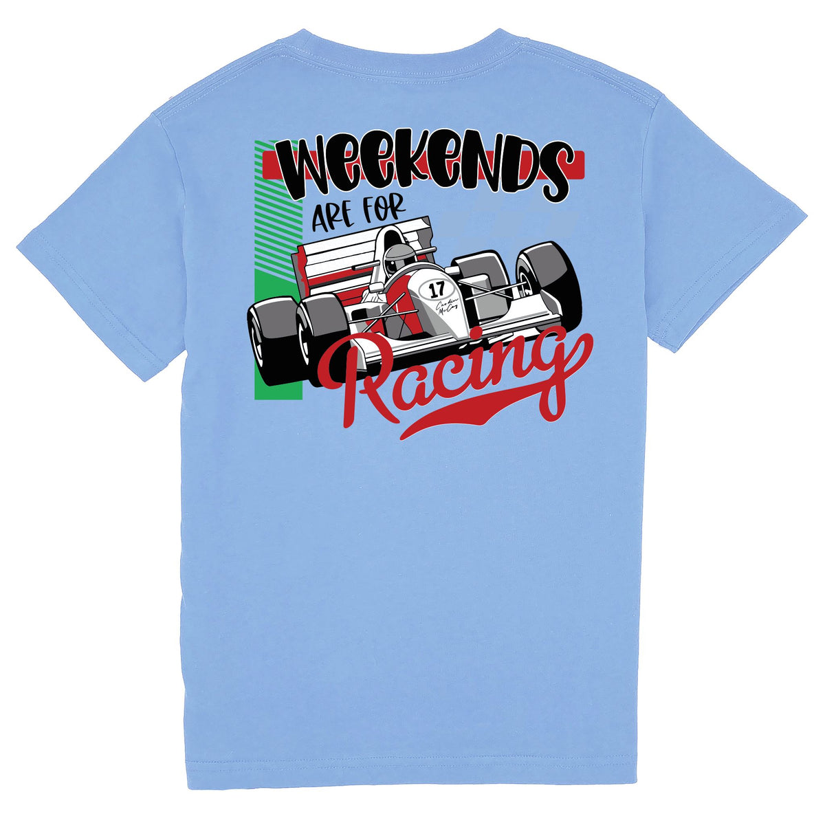 Kids' Weekends Are For Racing Short Sleeve Pocket Tee Short Sleeve T-Shirt Cardin McCoy Carolina Blue XXS (2/3) 