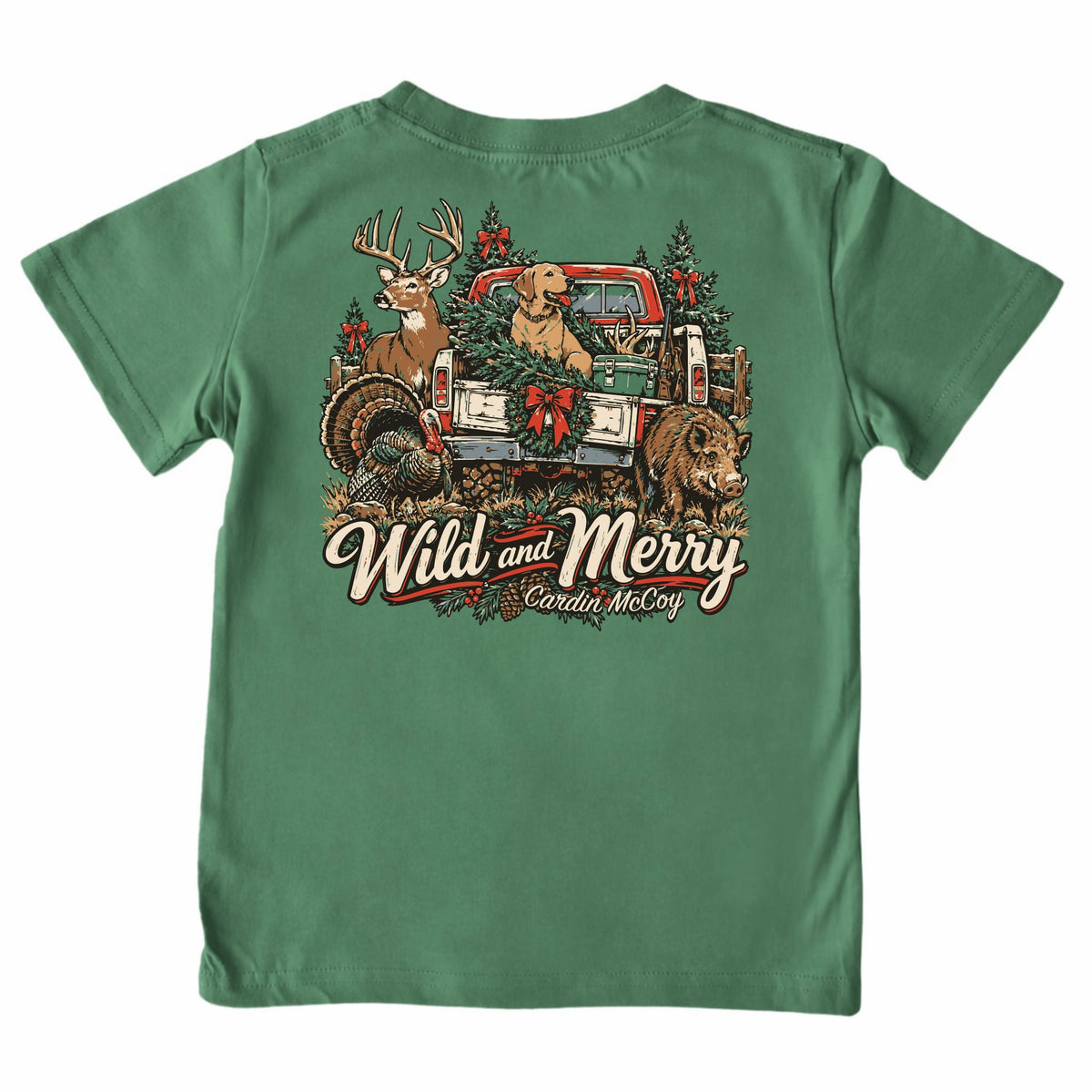 Kids' Wild and Merry Short-Sleeve Tee Short Sleeve T-Shirt Cardin McCoy Dark Olive XXS (2/3) Pocket