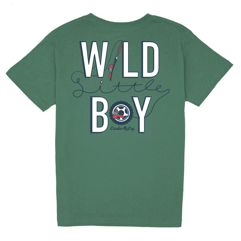 Kids' Wild Little Boy Short Sleeve Tee Short Sleeve T-Shirt Cardin McCoy Dark Olive XS (4/5) Pocket