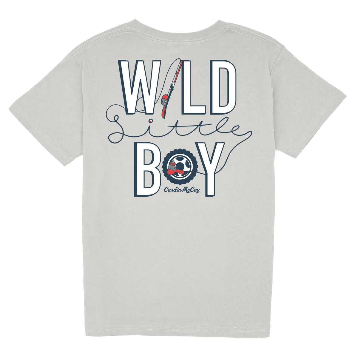 Kids' Wild Little Boy Short Sleeve Tee Short Sleeve T-Shirt Cardin McCoy Ice Gray XXS (2/3) No Pocket
