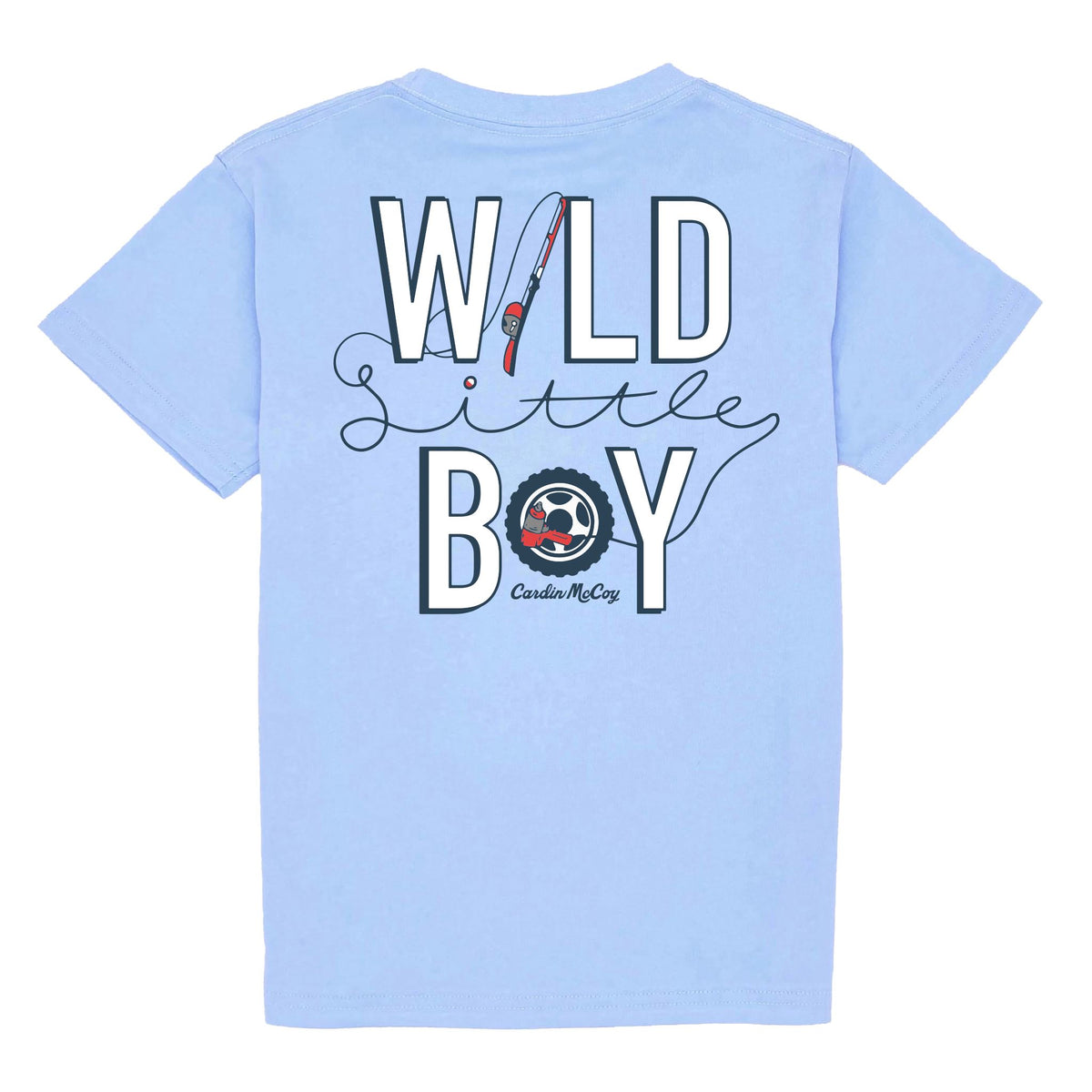 Kids' Wild Little Boy Short Sleeve Tee Short Sleeve T-Shirt Cardin McCoy Light Blue XXS (2/3) No Pocket