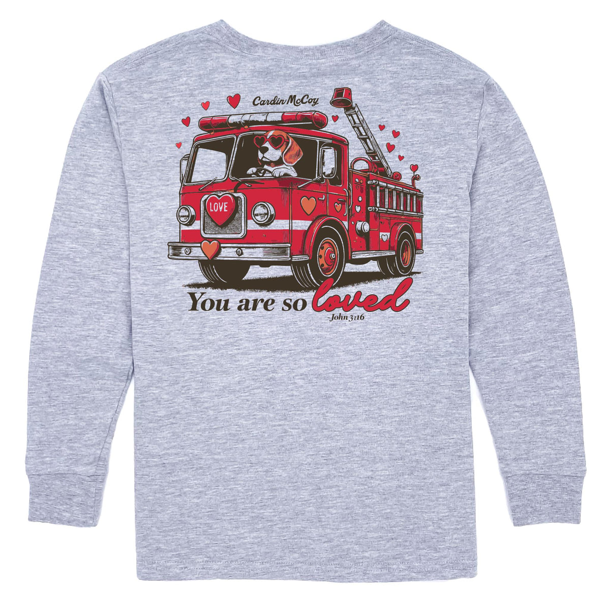 Kids' You Are So Loved Long-Sleeve Tee Long Sleeve T-Shirt Cardin McCoy Heather Gray XXS (2/3) Pocket