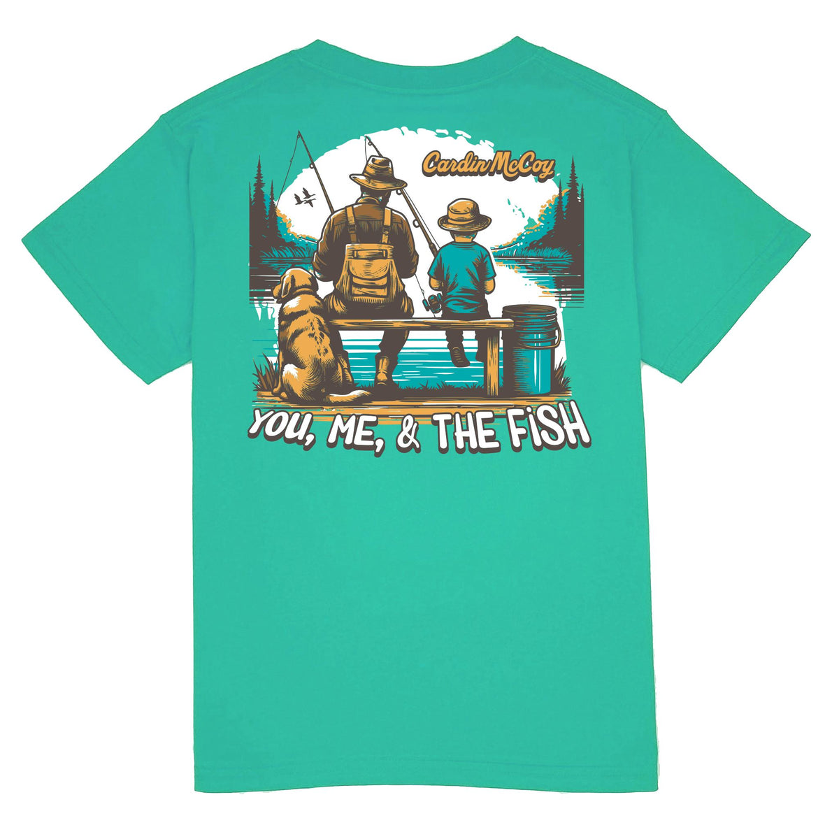 Kids' You, Me & the Fish Short Sleeve Tee Short Sleeve T-Shirt Cardin McCoy Teal XXS (2/3) No Pocket