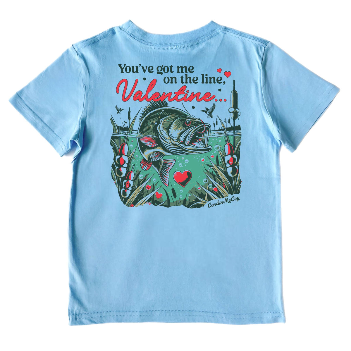 Kids' You've Got Me On The Line Short-Sleeve Tee Short Sleeve T-Shirt Cardin McCoy Light Blue XXS (2/3) Pocket