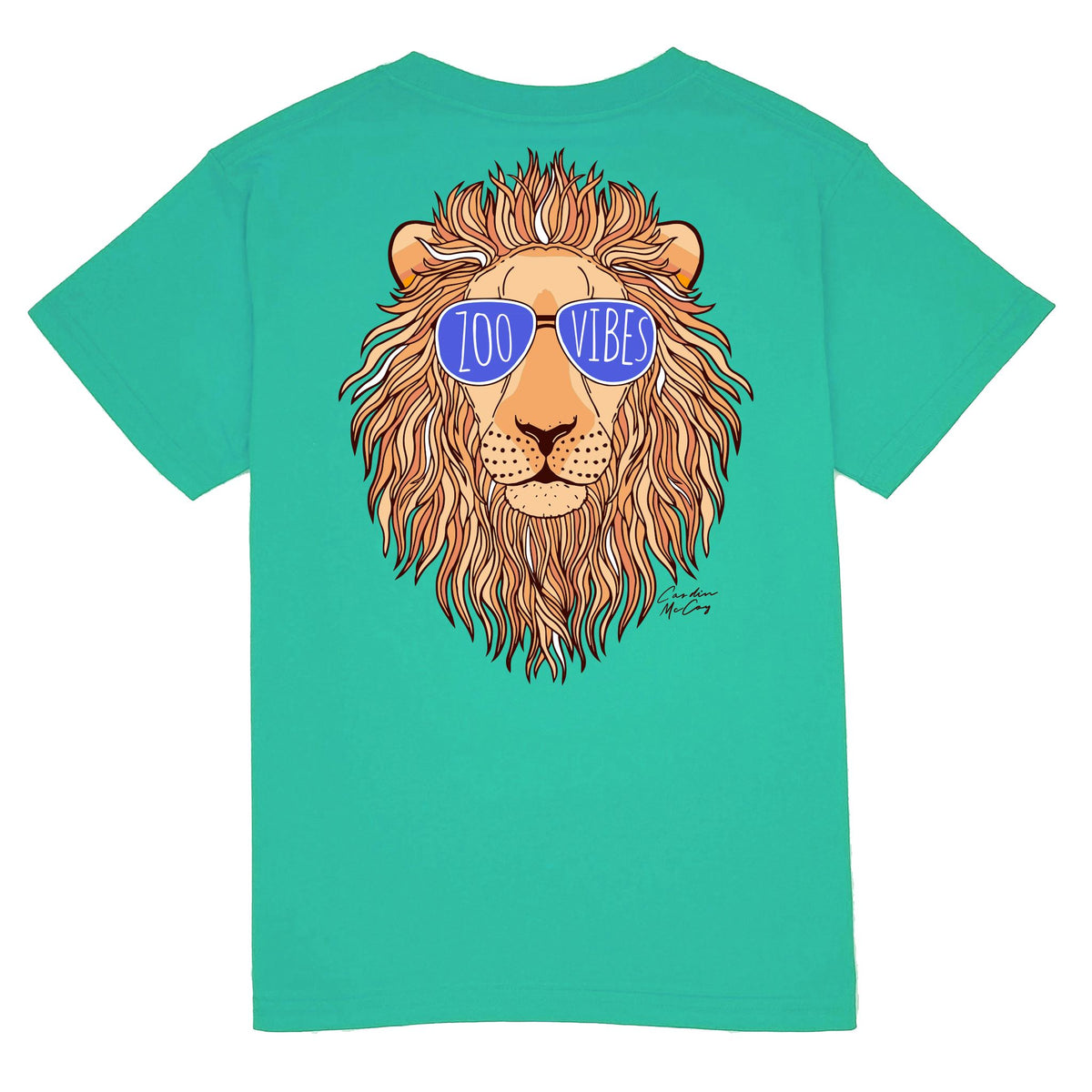 Kids' Zoo Vibes Short Sleeve Pocket Tee Short Sleeve T-Shirt Cardin McCoy Teal XXS (2/3) 