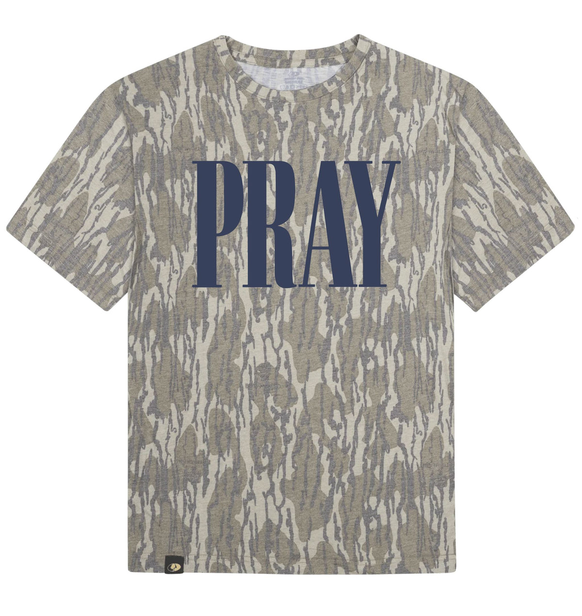 Youth Pray Mossy Oak Bottomland Washed Out Short-Sleeve Tee Long Sleeve T-Shirt Mossy Oak Original Bottomland Youth Small Front