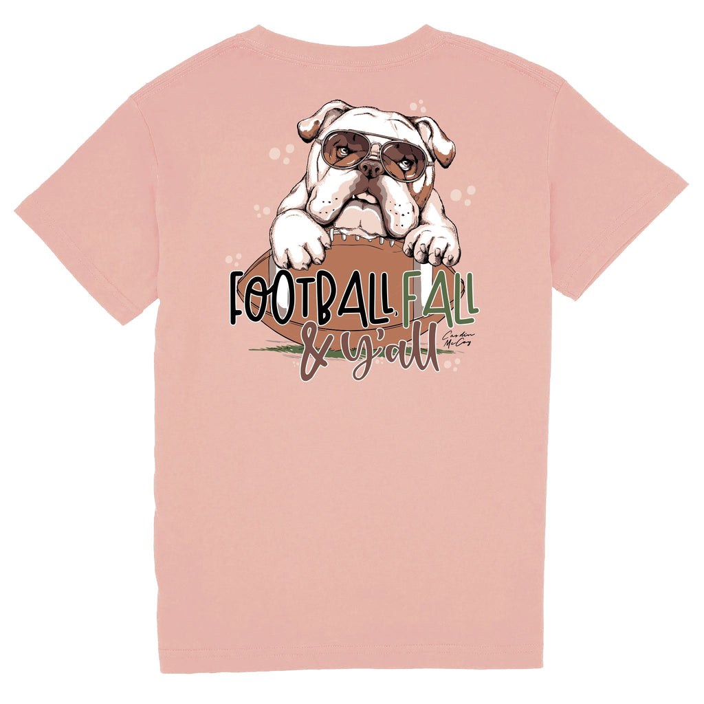 Kids' Football, Fall & Y'all Short Sleeve Pocket Tee Short Sleeve T-Shirt Cardin McCoy Rose Tan XXS (2/3) 