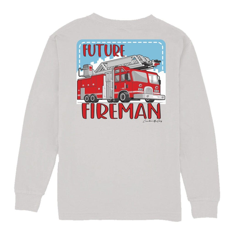 Kids' Future Fireman Long Sleeve Pocket Tee Long Sleeve T-Shirt Cardin McCoy Ice Gray XXS (2/3) 