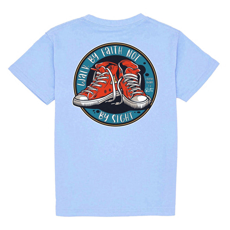 Kids' Walk By Faith Short Sleeve Pocket Tee Short Sleeve T-Shirt Cardin McCoy Light Blue XXS (2/3) 