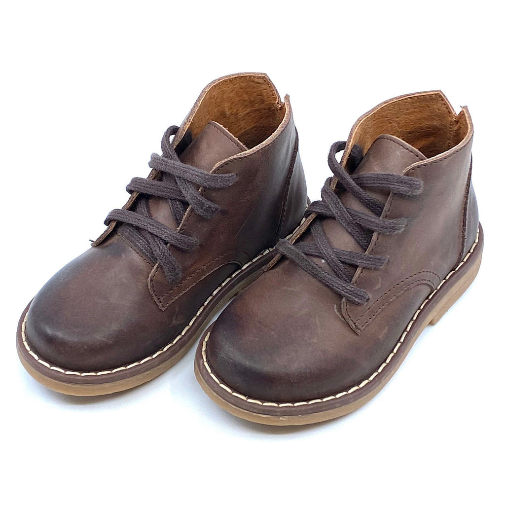 PREORDER Kids' Camden Lace-Up Boot Chocolate Footwear Cardin McCoy 